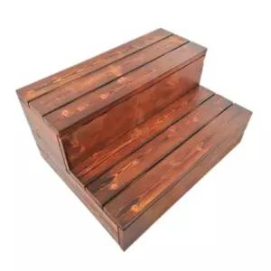 나무 계단 방부목 스텝 입구용 키높이 현관 디딤대 간이 테라스 데크 받침 꽃집 스텝퍼