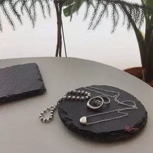 티코스터 돌 4P세트 스톤 컵받침 대형 돌컵받침uvw021