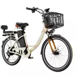 전기자전거 여성용 뒷좌석 바구니 경량자전거 여성 활 라이딩 전기 헬멧 클래식 자전거