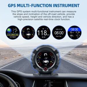 AD X95 헤드업 디스플레이 GPS HUD 경사 계량기 자동차 액세서리, 속도계, MPH 피치 틸트