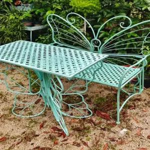 공원벤치 나비 조형 학교 인테리어 장식 벤치의자 엔틱 카페야외벤치 공원 등받이 철제 인용