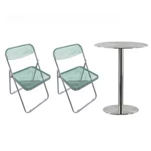 스텐 원형 테이블 고깃집 부부 카페 커피 접이식 모던 스틸 미니멀 원탁 인테리어 티테이블