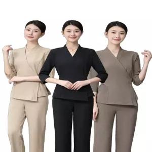 에스테틱 피부관리사 미용 유니폼 가운 고급 케어 세트 의상