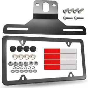BGGTMO 트레일러 번호판 브래킷 홀더 - ATV/RV/보트/제트 스키 유틸리티 금속 자동차 태그 프레임 및 나사