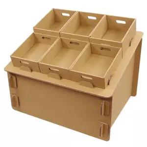 종이 매대 매장 2단 골판지 계단식 가판대 진열대 쇼카드 꽂이 다용도 전시 접이식 오르간