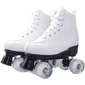입문용 롤러스케이트 롤러 화이트 바퀴 취미 운동화 신발 스케이트 초보자 인라인