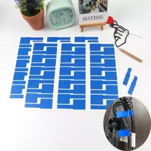 각종 전선 케이블 부착식 이름표 네임택 스티커 블루 30P