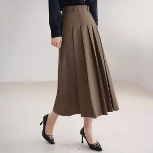 ~XXL까지 기장선택 르아네 뒷밴딩 플리츠 스커트 가을 하객룩 오피스룩 모임룩 격식룩 빅사이즈1216732