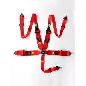 레이싱 카트 스트랩 벨트 경주용 (4점)레드 시트 장착