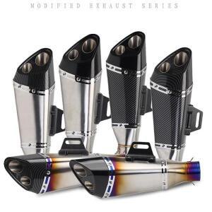 바이크 오토바이 튜닝 배기 파이프 사선 삼각형 카본 파이버 듀얼 테일 스포츠카용 호환 R3 옐로우 드래곤