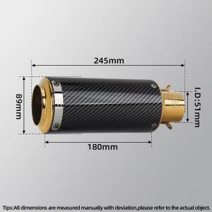 바이크 오토바이 배기 키트 범용 호환 51mm 인터페이스 이스케이프 골드 컬러 프로젝트 머플러 Z400 CBR125
