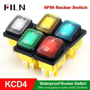 FILN 헤비듀티 IP68 방수 LED 토글 로커 스위치 T8530A12V/220V 레드/블루/그린 ON/OFF 자동차 및 해양 용