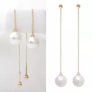 데일리피어싱 골드 진주 롱 귀걸이 피어싱_한쪽 14K
