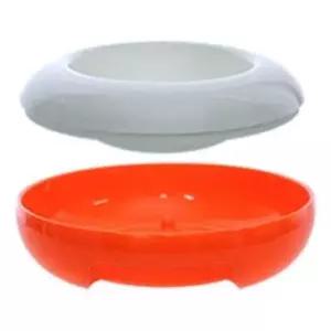 [반려] 고양이 강아지 주황화이트 S 밥그릇 물그릇 애견 식기
