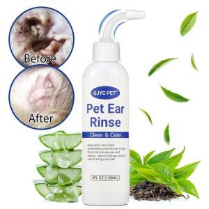 고양이를 위한 귀 청소기 방울 저자극성 포뮬러로 부드러운 제거 진드기 120ml 안전한 린스 솔루션
