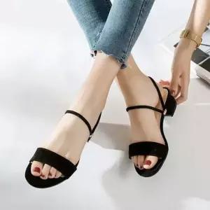 인기상품 여자 스웨이드 미들굽 여름신발 스트랩샌들 데일리 [W9D2E97_260409]