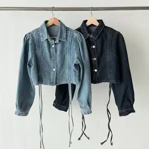 [하프클럽/]여성 드로우코드 SS 진 탱크 잔주름 벌룬 자켓