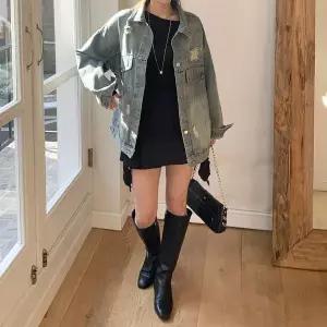 [하프클럽/]여성 트렌디 빅사이즈 시즌 진 워싱 FW SS 재킷