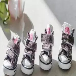 [반려] 캔버스 애견신발 브라운 댕댕슈즈 강아지코스튬 웰시코기신발