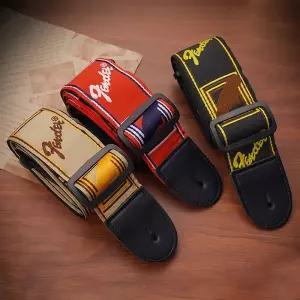 통기타거치대 가죽 어쿠스틱 일렉트릭 기타 스트랩 자수 포크 클래식 나무 어깨 벨트 1개