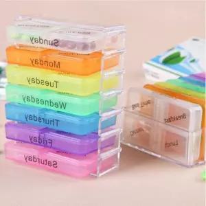 부모님 챙기기 일주일 약통 요일별 휴대용 알약 케이스 4단 분할 보관함