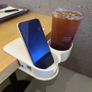 사무실 책상 테이블 집게형 수납 컵홀더 받침대 캠핑의자컵홀더