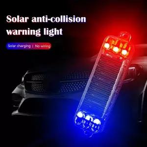 오토바이 전기 자동차 자전거용 후방 스트로브 라이트 오토바이 솔라광 발전 LED 경고등 야간 라이드 테일