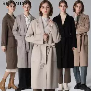 [쉬즈미스][쉬즈미스(SHESMISS)] 울 투버튼 벨티드 핸드메이드 코트 (택가격4780