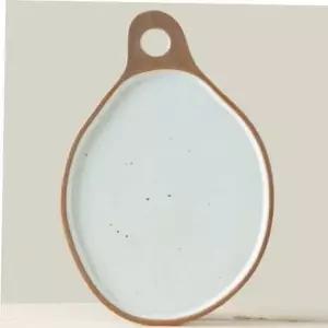 도자기 이천도자기 순수화 손잡이 도마 타원접시 35.5cm