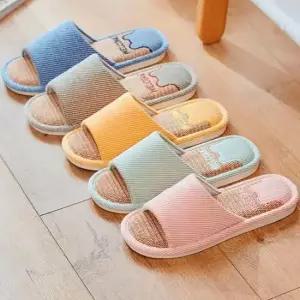 사계절 남녀공용 부드러운 린넨 실내화 홈 슬리퍼 린넨슬리퍼 사계절슬리퍼 실내용슬리퍼