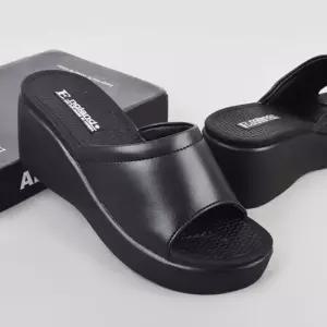 키높이 인창 검정 여성용 사무실 슬리퍼 병원 간호사 해외여행단체슬리퍼 탈부착리필패드