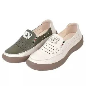 여성 여름 펀칭 슬립온 데일리 로퍼 가죽 키높이 슈즈 발편한운동화 여자컴포트화