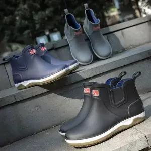 남성 스니커즈스타일 숏 레인부츠 비오는날코디 장화 남성레인부츠 스니커즈형장화