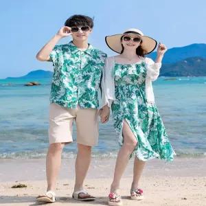 신혼여행 휴양지 커플룩 동남아 여름 비치 쉬폰