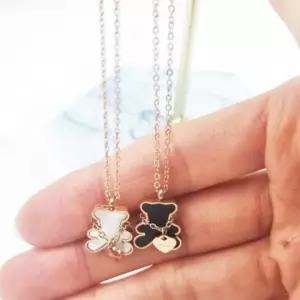목걸이 학생 우정 써지컬스틸 체인 선물 곰돌이 학생 써지컬스틸 선물