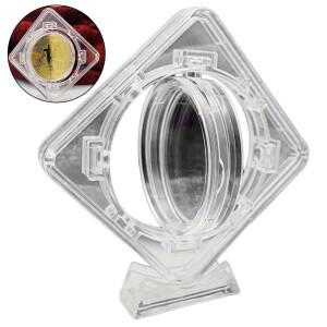 기념 동전 보호 아크릴 동전 디스플레이 상자, 투명 상자, 40mm 베어 동전, 회전 브래킷 보관용