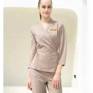 유니폼 미용 옷 애견 반팔 가운 고급 세트 피부관리사