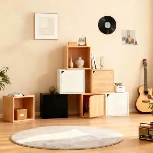 우드 공간박스 다용도 큐브 사각 수납 보관함 나무박스 컨트리 오크123282