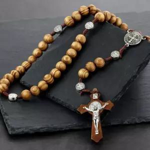 [라일리쥬얼리] Rly 나무 십자가 목걸이 로자리오 예수목걸이