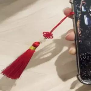 노리개 키링 레드 한복장신구 전통장신구 미니노리개