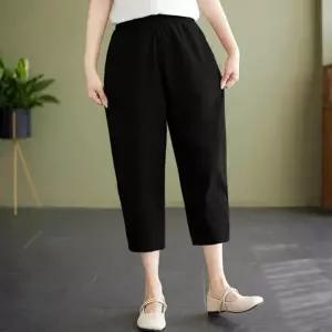 [라일리여성의류] Rly 여성 여름 밴딩 고무줄 7부 와이드팬츠 마바지