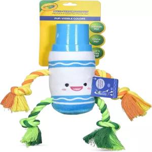 애완동물용 크레욜라 블루 마커 로프 플러시 스퀴커 개 장난감 6인치 강아지가 볼 수 있는 컬러 씹는 고무