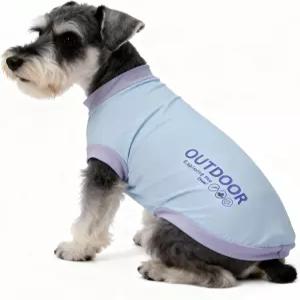 소형 중형 품종을 위한 도그 쿨링 셔츠 재킷 조끼 핏 밀폐형 아랫배 보호 경량 통기성 의류 더운 날씨 블루