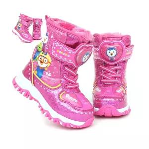 뽀로로 하트 발광 부츠 캐릭터 여아동 방한 털신 스키