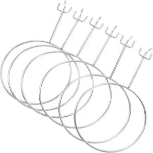 파토 6pcs 소매 창고 및 가정용 보관용 1인치 페그 후크 금속 야구 모자 헬멧 홀더가 있는 슬랫 월 랙