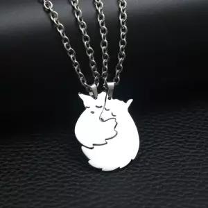 [라일리쥬얼리] Rly 여우 우정 커플 목걸이 학생 심플 체인목걸이