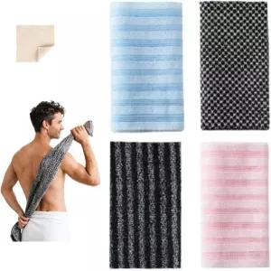 각질 제거 바디 스크러버 샤워용 백 일본 행주 타월 남성용 루프파 스펀지 네트 무료 식기 4Pcs 롱 목욕