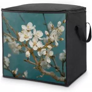 아몬드 블라썸 보관 가방 지퍼와 손잡이가 달린 편안한 침구류 담요 정리함 두꺼운 통기성 옷장 및 침대 밑