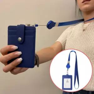 릴홀더 사원증 케이스 카드지갑 블루 목걸이