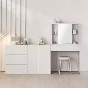 동서가구 이엘 수납거울 화장대 + 1200 3서랍 2도어 수납장 DF928336
